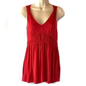 Ann Taylor LOFT Sleeveless Smocked V-neck Top Small